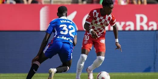 Yaser Asprilla se estrenó como goleador con su equipo, Girona, en su partido frente al Atlhetic Club de Bilbao, por la novena fecha de la Liga Española