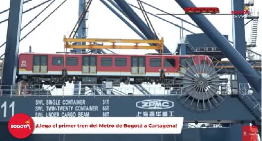 Entre uno y dos trenes del Metro de Bogotá llegaran a Colombia cada mes hasta octubre de 2026; al cierre de este año, se tiene programada la llegada de cinco trenes