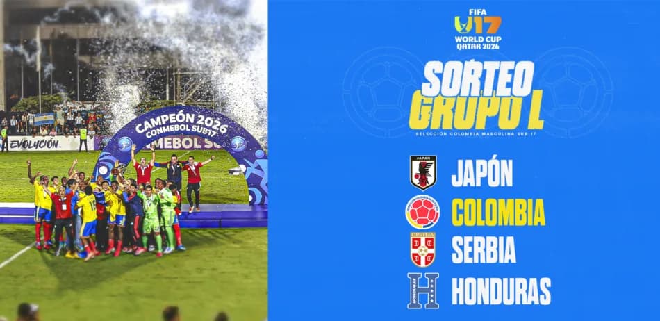 La Selección Colombia hará parte del Grupo L del Mundial Sub-17