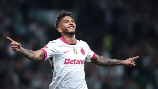 El delantero colombiano Luis Suárez abrió el marcador con el Sporting ante Braga, en Portugal