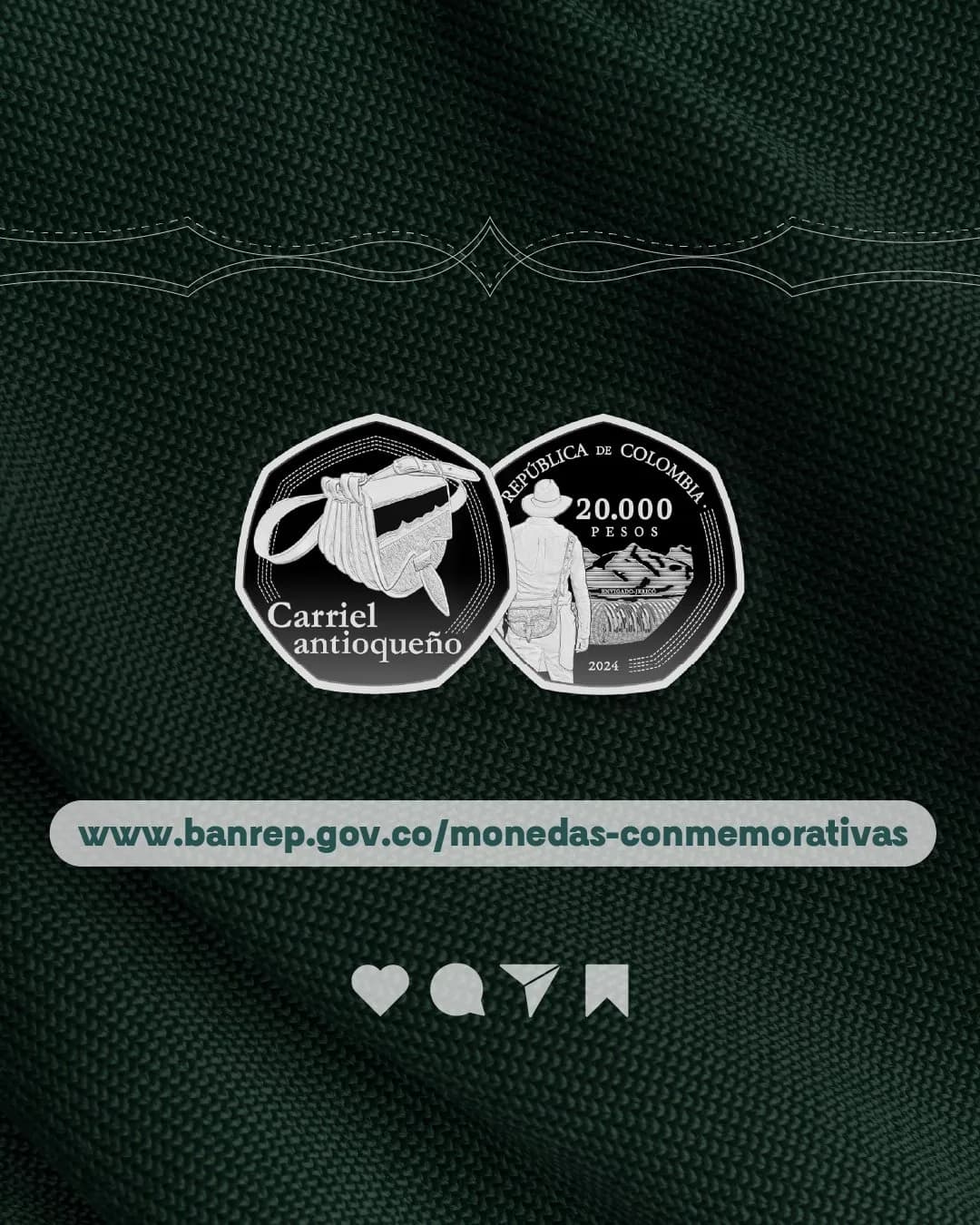 BanRepública puso en circulación la moneda conmemorativa el Guarniel-Carriel Antioqueño, que tiene un valor nominal de $20 mil