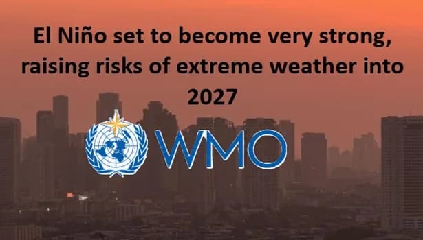 Predicción de la Organización Meteorológica Mundial: casi 100% de probabilidad de que “El Niño” vaya hasta febrero de 2027