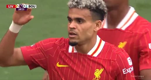 Doblete de Luis Díaz con el Liverpool ante Bournemouth en el primer tiempo por la fecha cinco de la Premier League