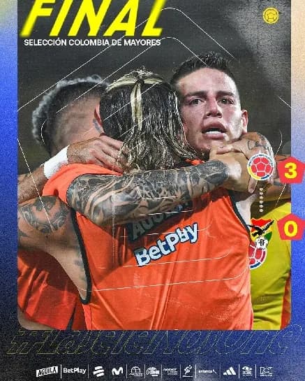La Selección Colombia goleó a Bolivia por las eliminatorias sudamericanas a la Copa Mundial de la Fifa 2026