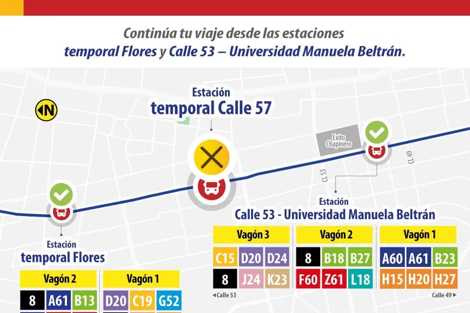 La estación temporal Calle 57 de Transmilenio dejará de operar desde el primero de noviembre